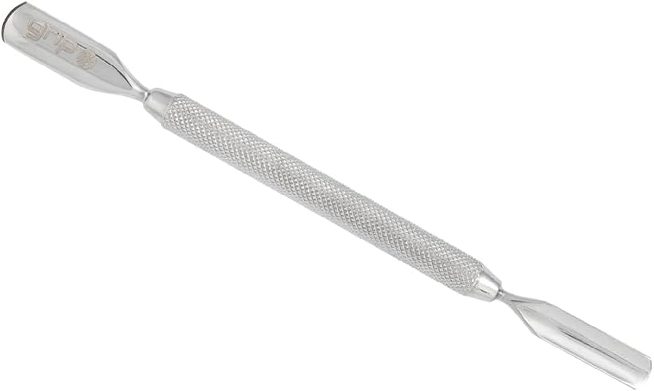Grip Cuticle Pusher Double Ended Rose Gold R6 &ndash; Dual-Ended Stainless Steel Nail Tool for Pushing & Cleaning Cuticles &ndash; Non-Slip Rose Gold Finish for Professional Manicure Prep