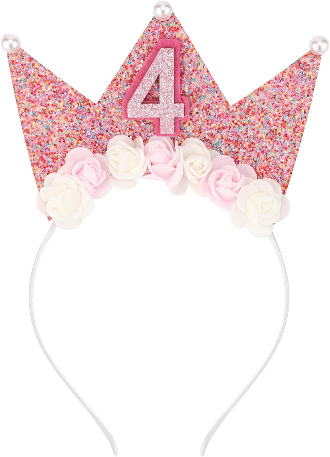 Supoo Birthday Headbands for Girls Princess Tiara Birthday Crown and Tiara for Girls