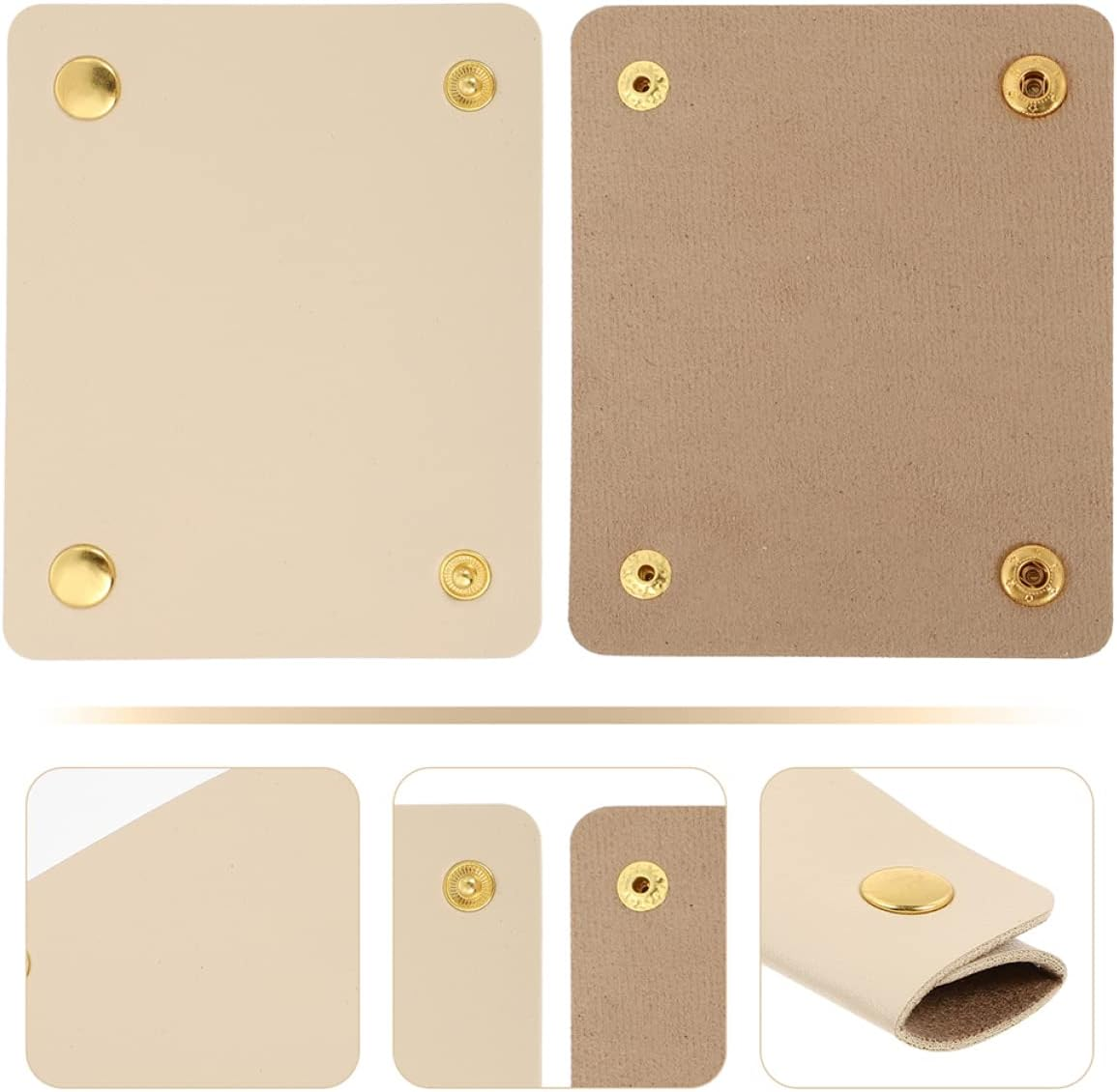 NUOBESTY Luggage Handle Protector and Handbag Handle Leather Wrap, Pu Leather Protective Covers, 2Pcs Set in Apricot and Black for Travel and Daily Use image number 2