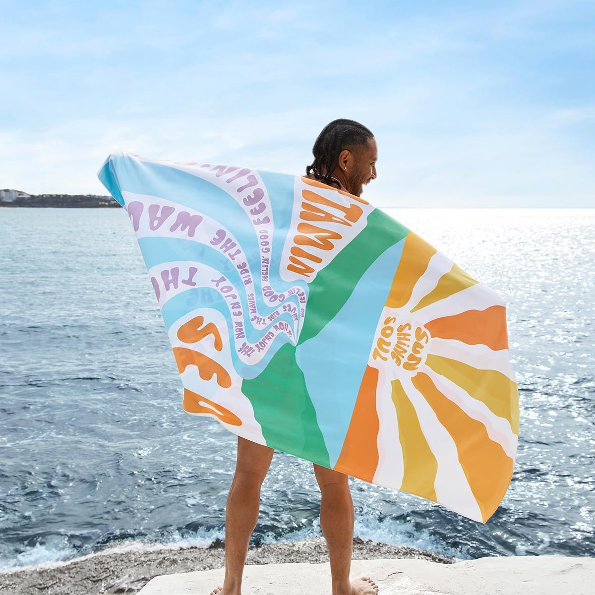 Dock & Bay Beach Towel - Quick Dry, Sand Free - Compact, Lightweight - 100% Recycled - Includes Bag - Vitamin Sea - Large (160X90Cm, 63X35) image number 5