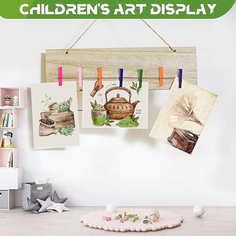 100 Pcs Colored Clothes Pins Woodenclose Pins Woodencolored Clothespins Crafts 2.9In X 0.4In Clothes Pin, Pins for Crafts, Hanging Clothes, Laundry image number 5