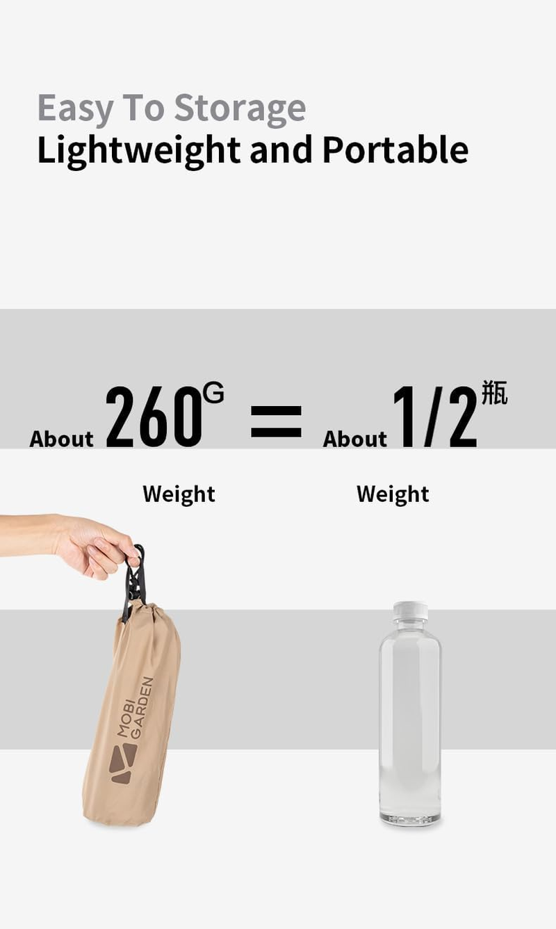 MOBI GARDEN Camping Inflatable Pillow, Automatic Ultralight Sponge, Comfortable Outdoor Travel Sleeping Pillow (Brown) - Beige image number 2