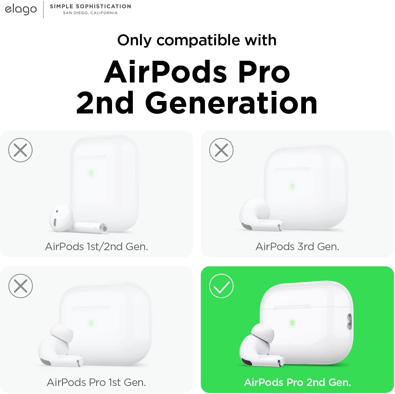 Elago Clear Case Compatible with Apple Airpods Pro 2Nd Generation Case (2022) - Protective Case Cover, Shockproof, Gel Tape Included, Wireless Charging, Reduce Yellowing (Transparent)
