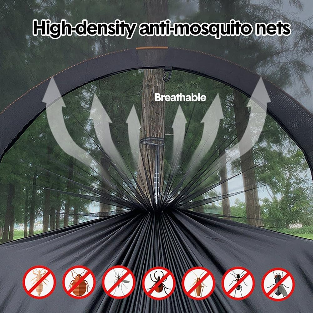 Alpen Outdoor Double Hammock Tent Portable Multi-Functional Waterproof Hammock Parachute Camping Hanging Bed 270X140Cm with anti Mosquito Net and Storage Bag image number 3