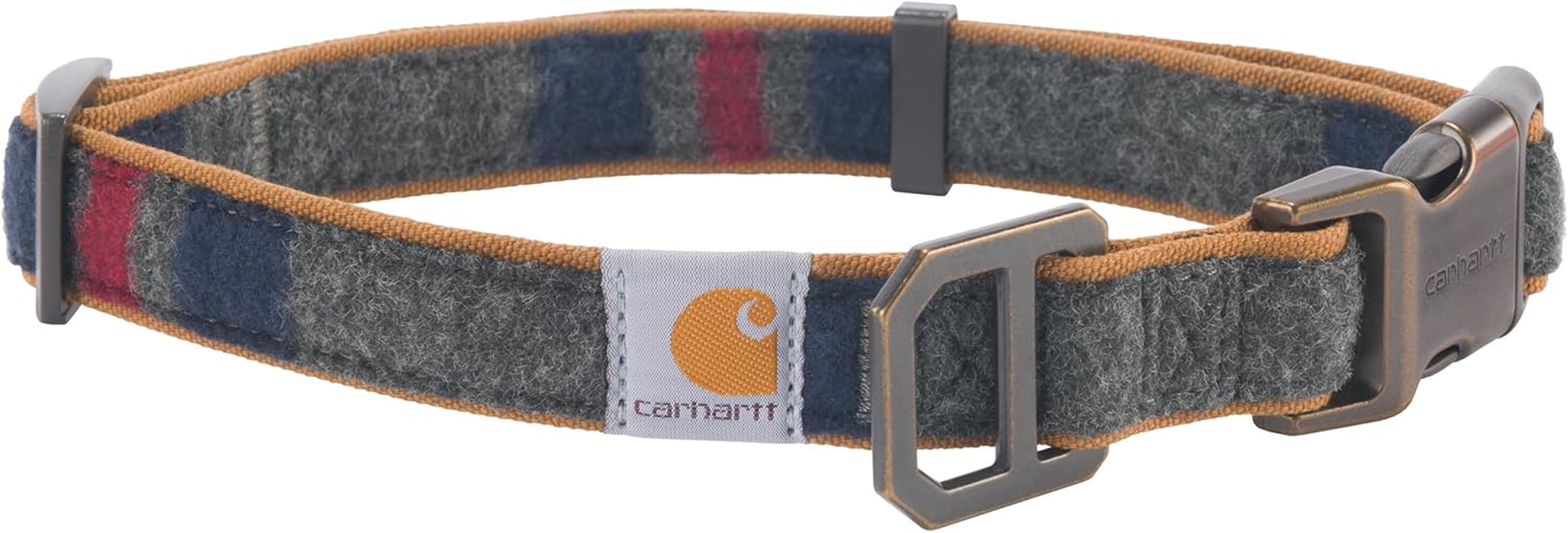 Carhartt Nylon Duck Dog Collar, Fully Adjustable Durable 2-Ply Cordura Nylon Canvas Collars for Dogs, Marine Blue, Medium