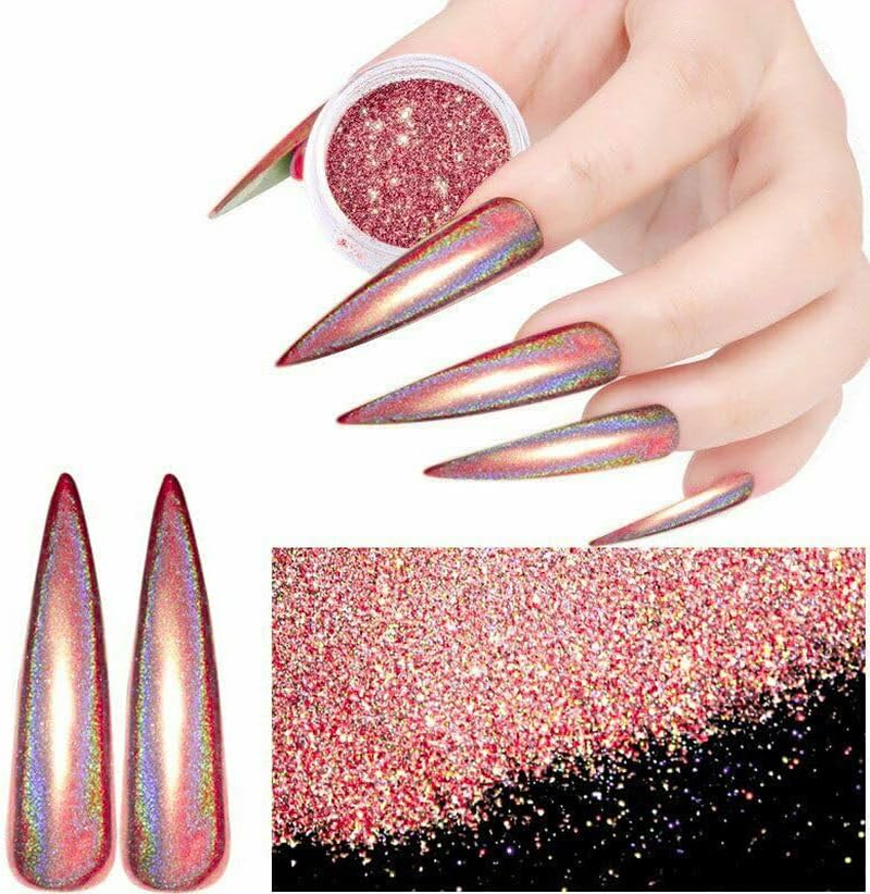 Tootoo 50G Fine Glitter Dust Powder Holographic Iridescent Metallic Body Nail Art Craft (Orange)