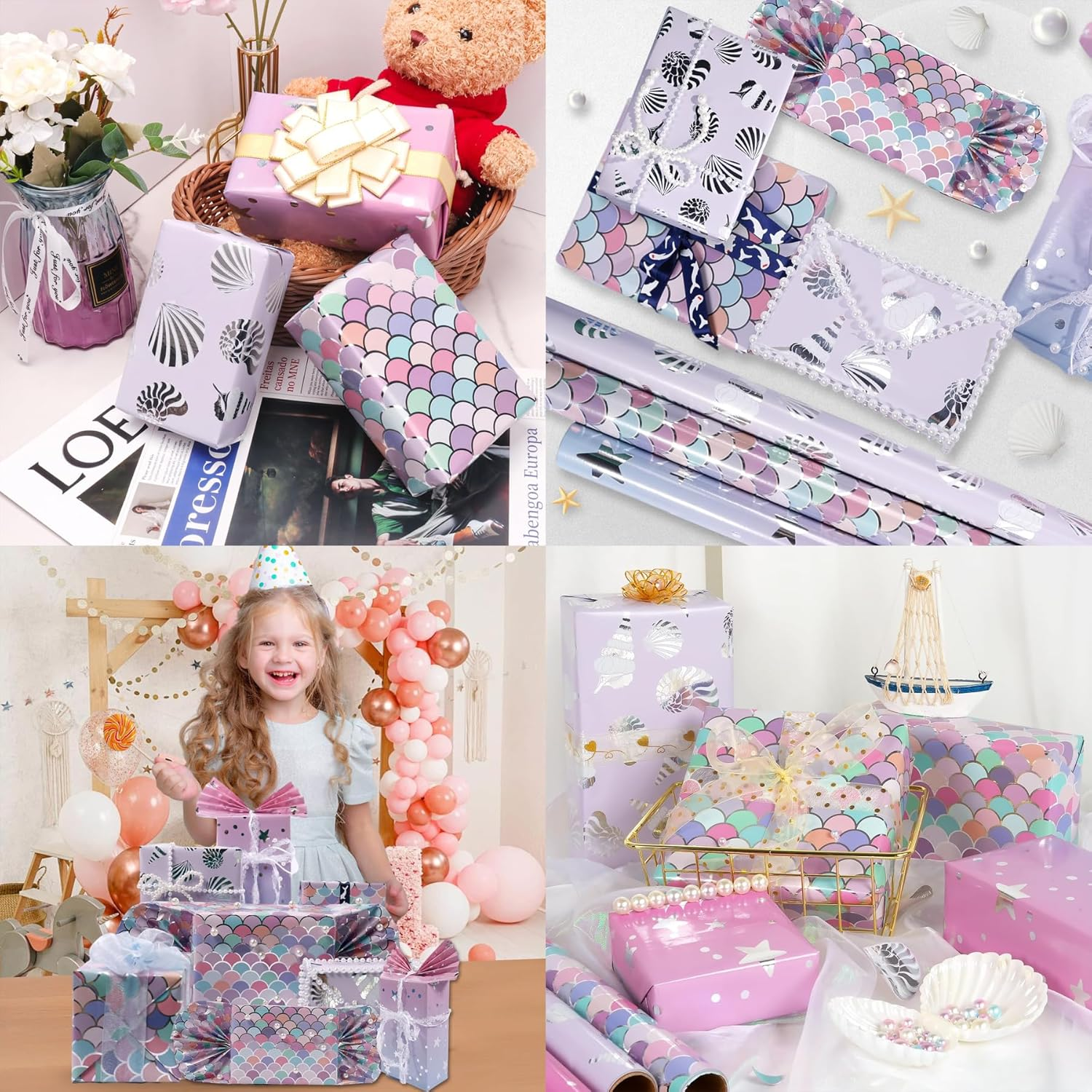 3 Rolls Birthday Wrapping Paper Roll Set - 17" X 118" Each, Vibrant Designs for Birthdays, Weddings, Graduations, All Occasions - for Gift Wrapping image number 1