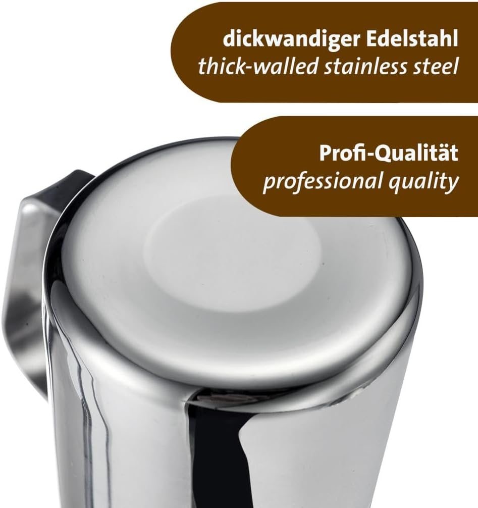 Westmark Brasilia Milk Jug 220 Ml - Ideal for Coffee Cream, Milk, Honey and Other Coffee and Tea Additives, Barista Accessories - Stainless Steel image number 3