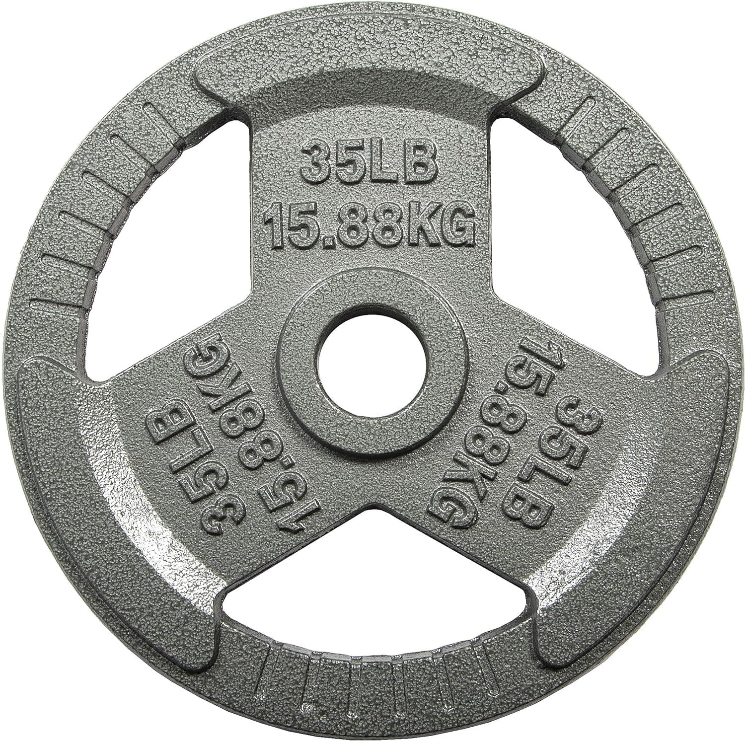 Hulkfit 1 Inch and 2 Inch Cast Iron Weight Plate with Multi-Grip Handles and Enamel Coated for Barbells & Plate Only Strength Training - Grey