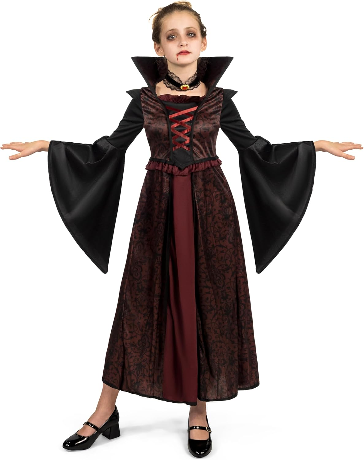 Spooktacular Creations Halloween Royal Vampire Costume Set for Girls Dress up Party, Cosplay, Vampire-Themed Party image number 2