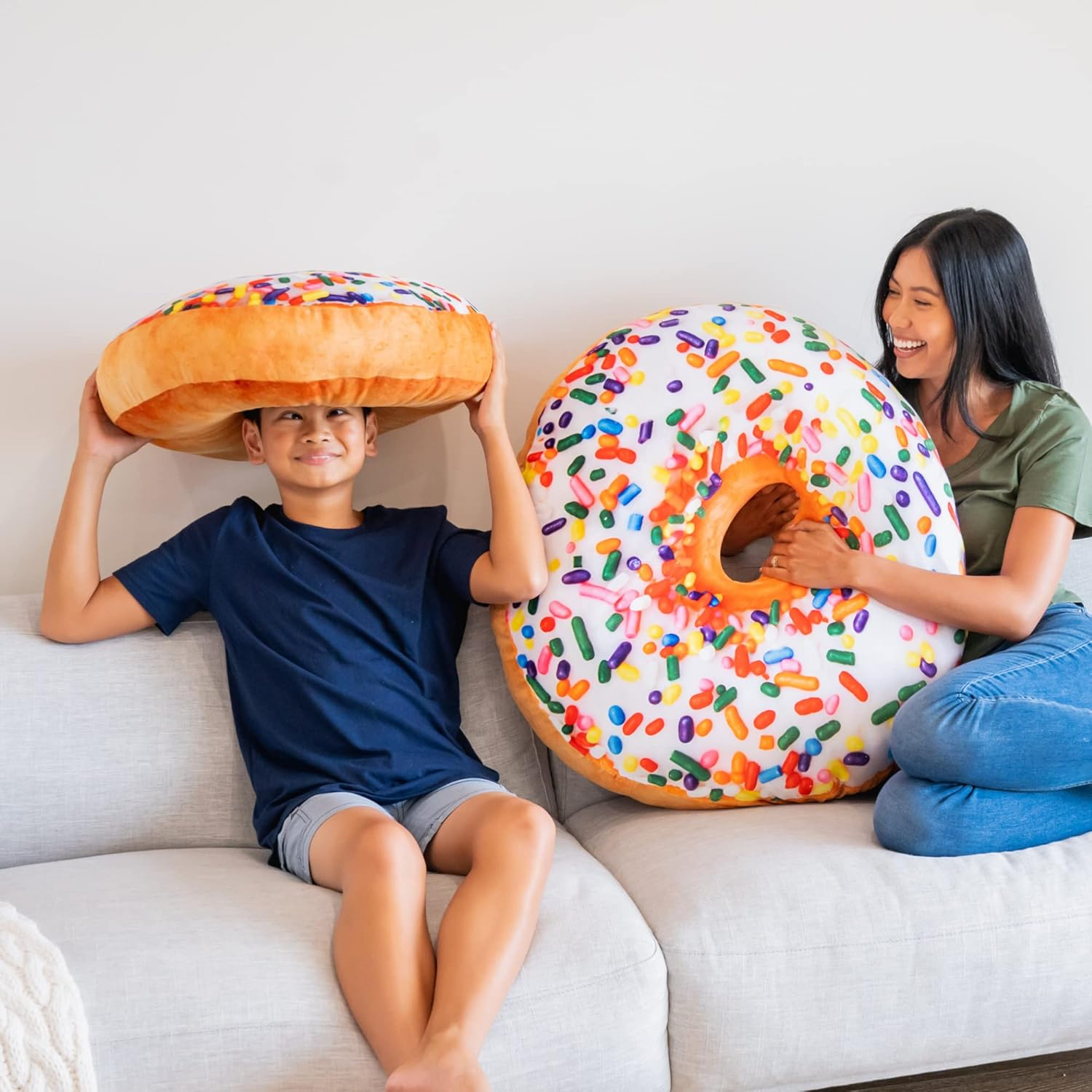 Much Comfort 22" 3D Sprinkle Donut Throw Pillow - Made with Super Soft & Ultra Premium Fabric - Cute, Comfortable, Plush Stuffed Doughnut Cake Cushion for Home Decor - Best Funny or Teen Gift - Medium image number 6