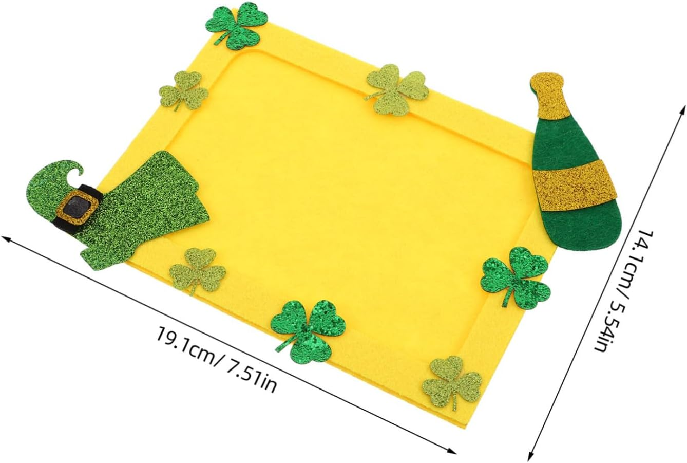 Ibasenice DIY Photo Frame Shamrock Pattern St Patrick'S Day Decor Versatile Picture Holder for Home Office image number 5