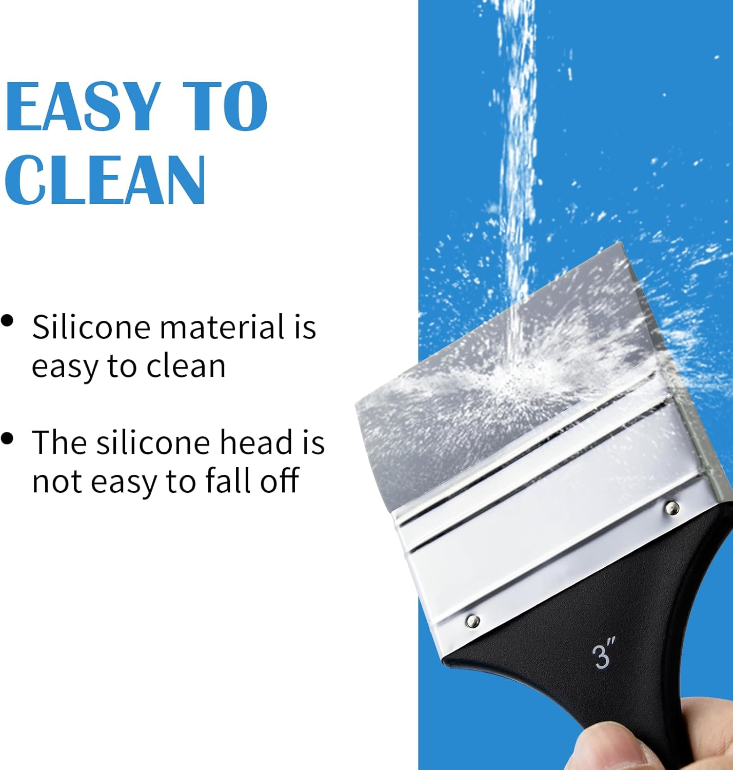 Falling in Art Silicone Paint Brush Set, Lined Edged Flexible Color Shapers, Flat Shaped Painting Tool for Water Based Acrylic Paints, Gouache, Oil, and All Water Soluable Mediums 2Pcs(1Inch, 2Inches) image number 2