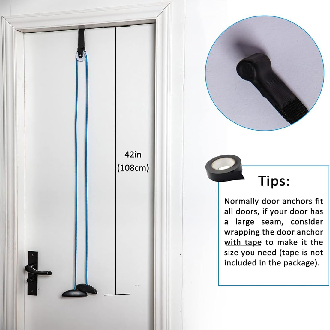 Shoulder Pulley over the Door, Pulley with Rope and Door Strap, Economy Overhead Overdoor Shoulder Therapy Exercise Pulley System, Easy to Use Exercise Equipment for Frozen Shoulder and Hand/Arm image number 4