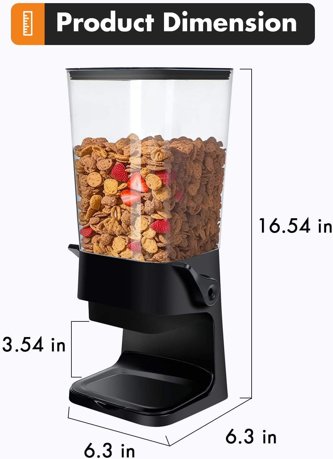 Tokokimo Cereal Dispensers Countertop, Dry Food Dispenser Storage Container Organizer for Granola, Cereal, Dry Food, Cat Food, Black(2 Pcs) - White-2Pcs image number 6