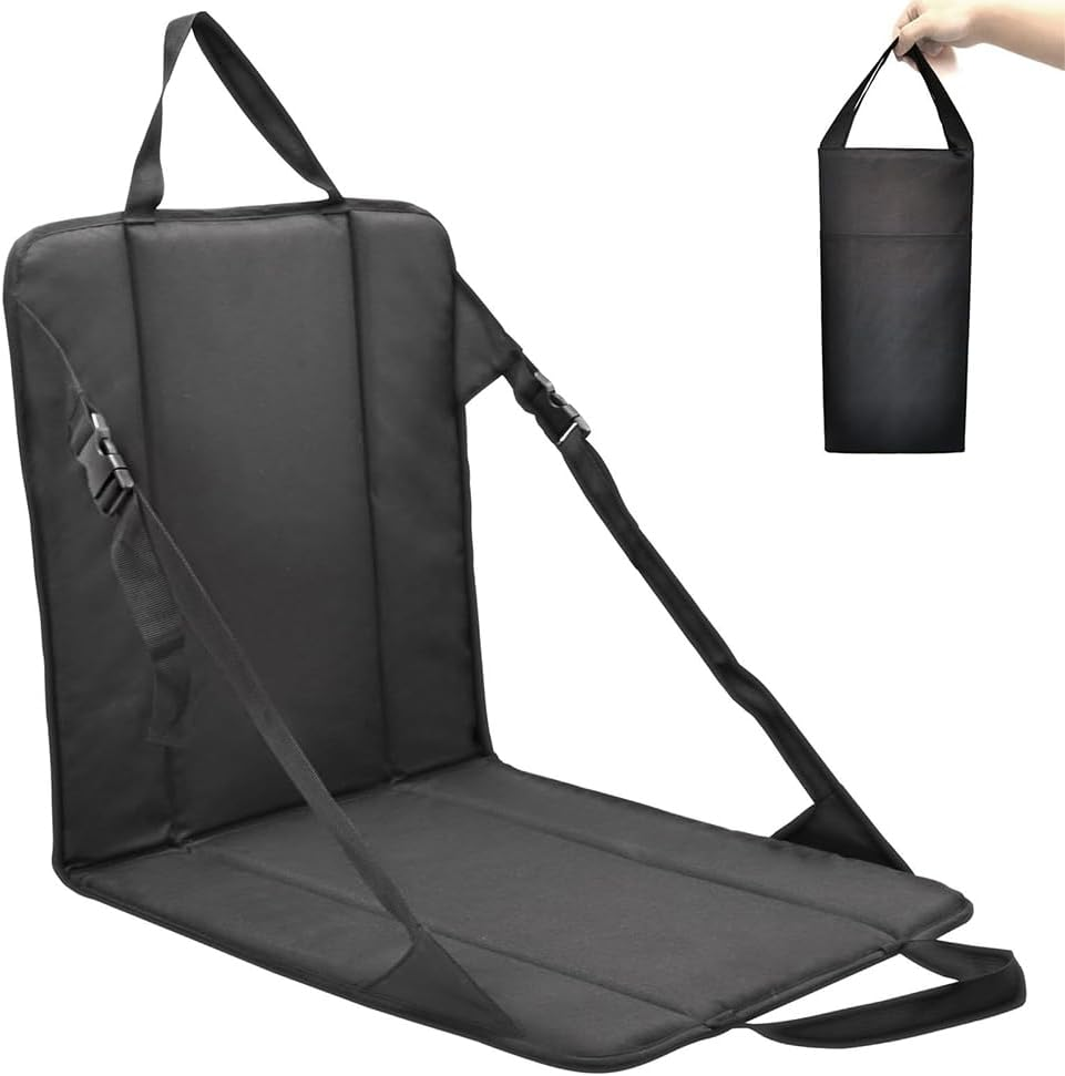 Foldable Travel Cushion, Outdoor Travel Pad, Ultra-Lightweight Portable Seat Mat, Comfortable for Camping & Stadium Events (Black 40X40X40Cm) image number 4