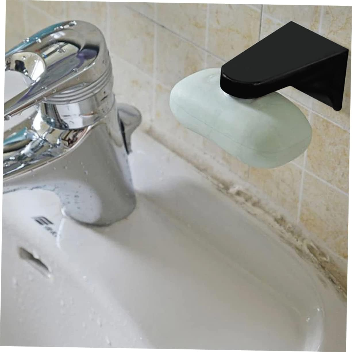 Didiseaon 2Pcs Magnetic Soap Rack Black Practical Soap Racks Creative Holders Shower Holder Wall Hanging image number 5