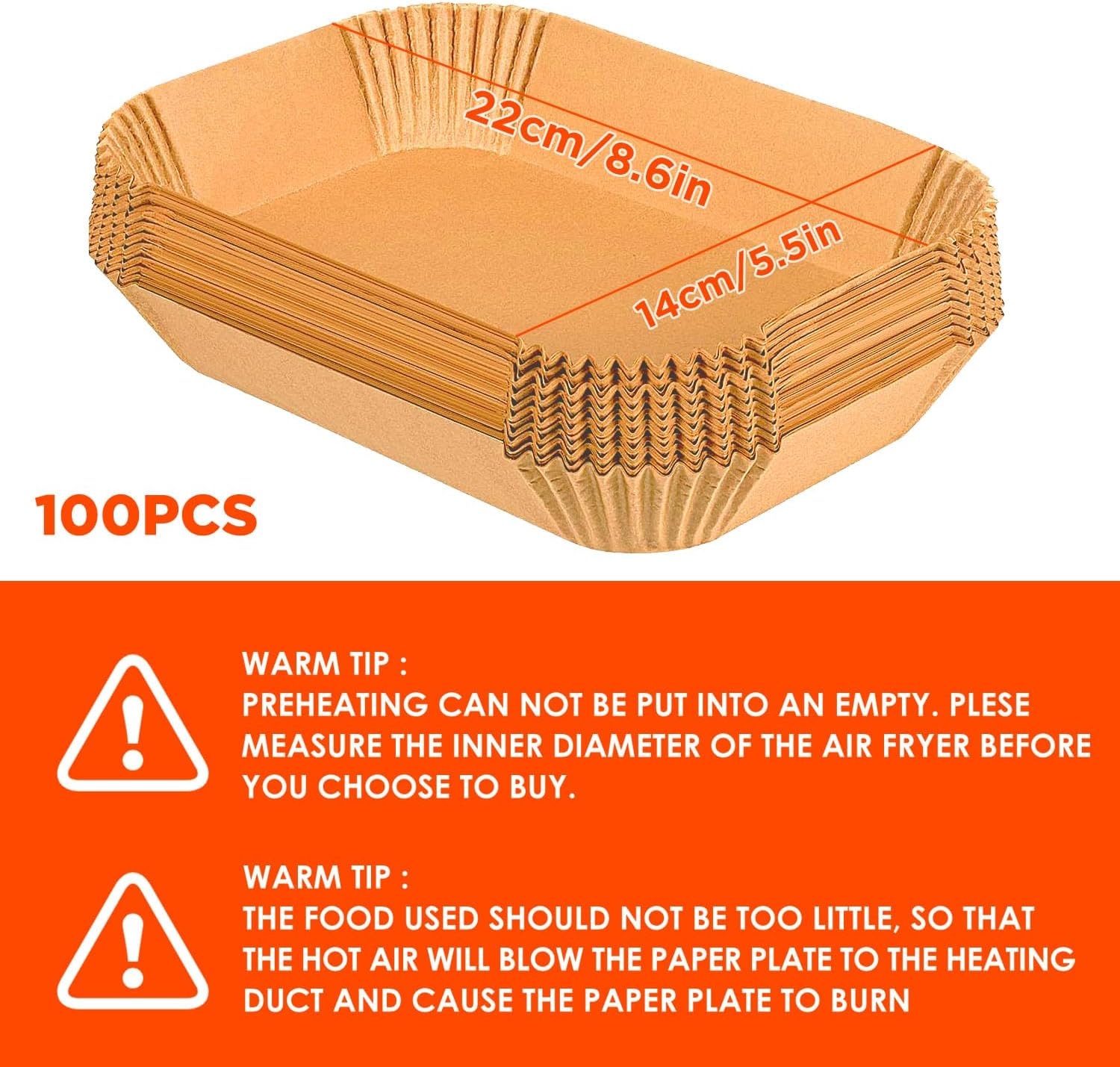 Amxus Air Fryer Paper Liners 100-Pack for Ninja AF400/AF300 & Dual Basket 8QT &ndash; 22Cm X14Cm (8.6"X5.5") Non-Stick Sheets, Unbleached & No PFAS &ndash;Compatible with Ninja Foodi & DZ201 image number 5