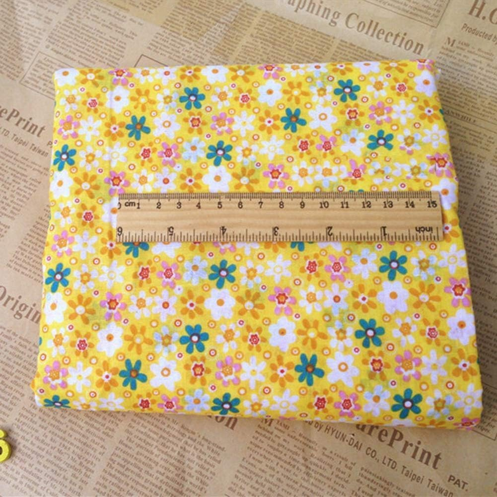 7Pcs Top Orange Cotton Craft Fabric Bundle Squares Patchwork DIY Sewing Scrapbooking Quilting Floral Dot Pattern Craft and Hobby Fabric 10" X 10" (25Cm X 25Cm) image number 1