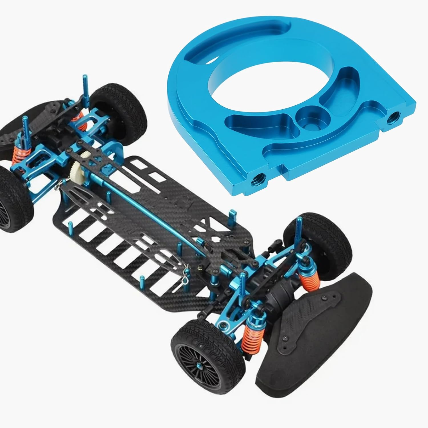 OTOTEC 1Pc Aluminum Adjustable Motor Mount Plate Compatible with Tamiyas TT02 Drift on Road Touring Cars, Blue
