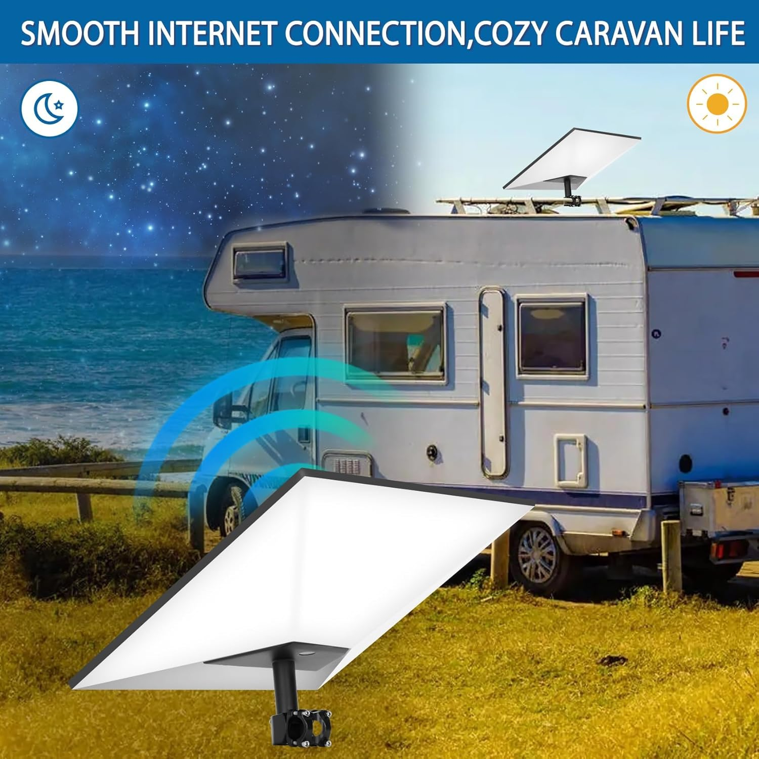 Starlink Gen 3 Roof Rack Mount, Load Capacity up to 200 Pounds, Starlink Gen 3 RV Ladder Mount, Suitable for Pipe Diameters of 0.8-1.17In, Starlink Gen 3 Mount, Suitable for Rvs, Any Horizontal Bar image number 6