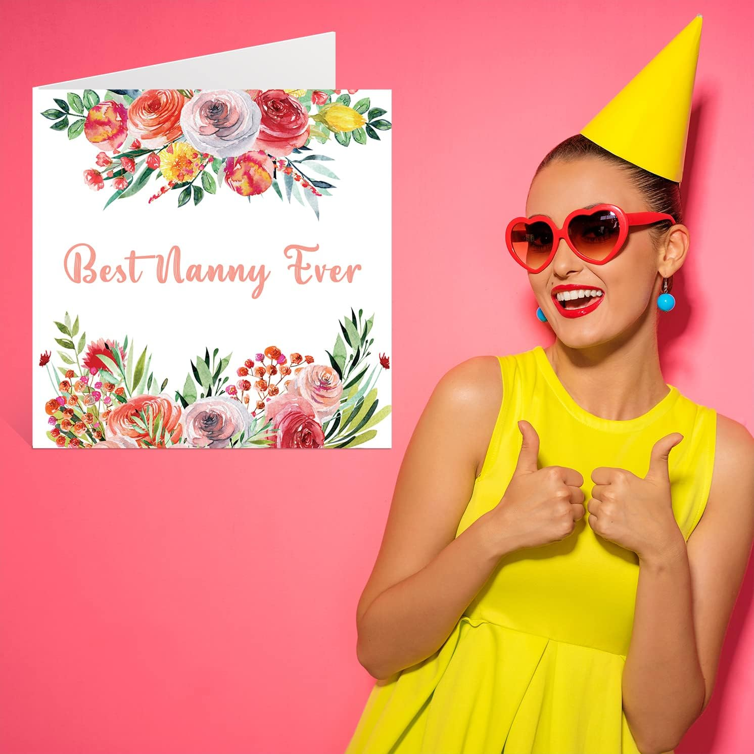 Birthday Cards for Nanny - Best Nanny Ever - Beautful Happy Birthday Card for Nanny from Granddaughter Grandson, Nanny Birthday Gifts, 145Mm X 145Mm Mother'S Day Greeting Cards for Nana Nan Nannie - Daughter image number 3