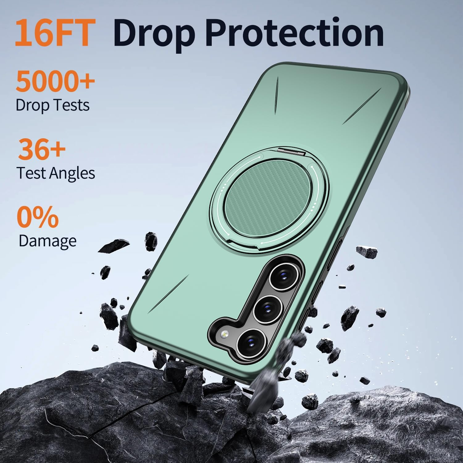 Asuwish Phone Case for Samsung Galaxy S23 plus S23+ 5G Magnetic Cell Cover with Screen Protector and Shockproof Hybrid Stand Ring Hard Holder S23Plus 23S + S 23 23+ SM-S916U 6.6 Inch Women Men Green
