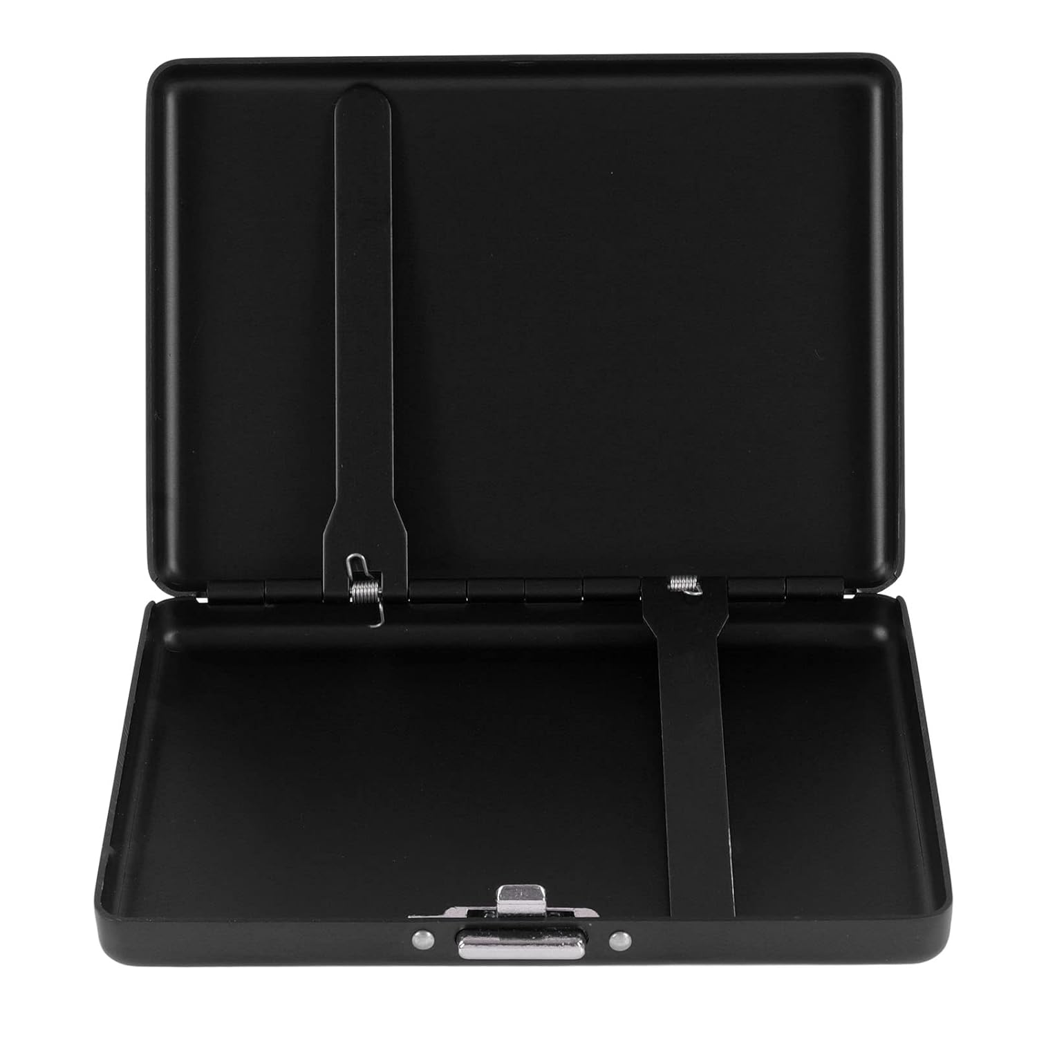 Metal Cigarette Case, Aluminium Alloy Cigarette Box Double Sided Spring Clip Open Pocket Holder for Cigarettes Credit Card Holder Protective Security Wallet for Men Women Gift (Black) image number 6