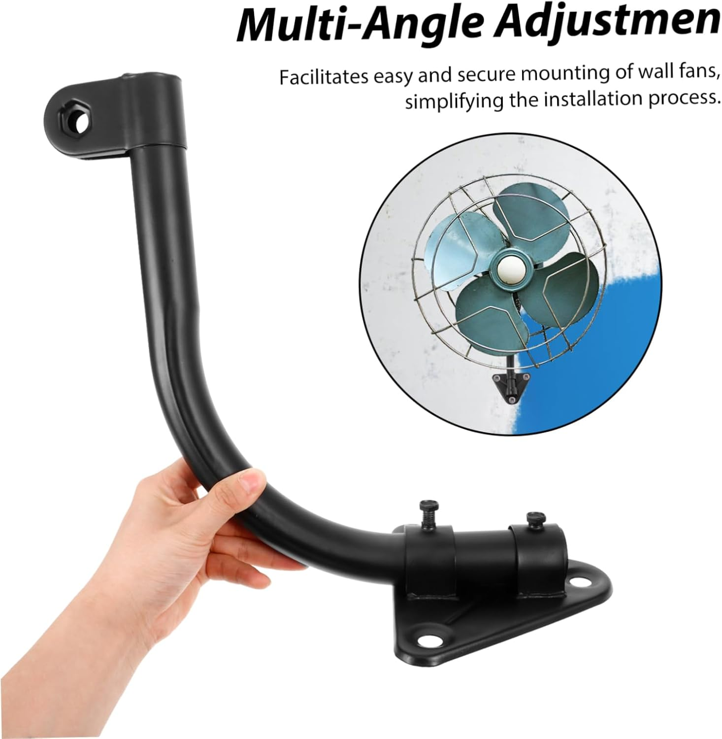 GAROZATION Electric Fan Wall Bracket Fan Mounting Bracket for Wall Fan Universal Mount Iron Construction Simple Assembly image number 2