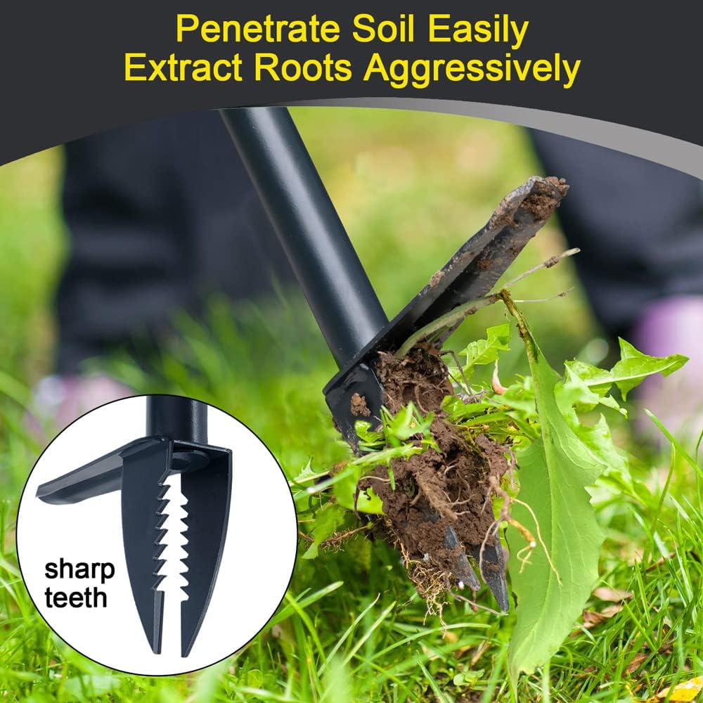 Colwelt Stand up Weeder and Weed Puller, Stand up Weed Puller Tool with Foot Pedal, Step and Twist Manual Weeder 40 Inch(Combo Pack - Stand up Weeder & Hand Weeder& Garden Gloves) image number 5