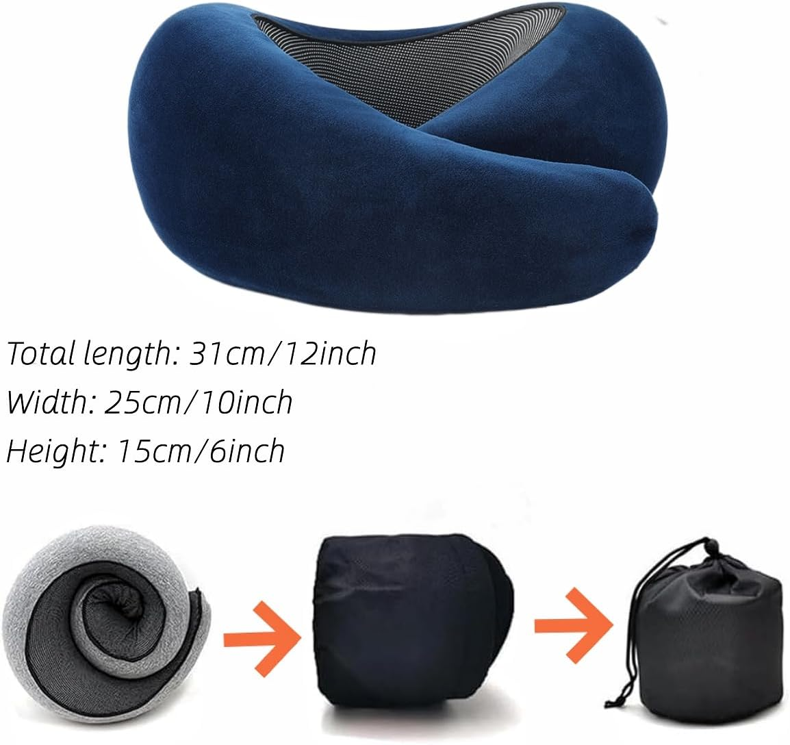 KOKOCCBD Travel Neck Pillow, Memory Foam Ergonomic Travel Pillow for Airplane, 360 Degree Comfort and Breathable, Portable Pillows Neck for Airplane, Cars, Office& Home, Pillow with Washable Cover image number 2