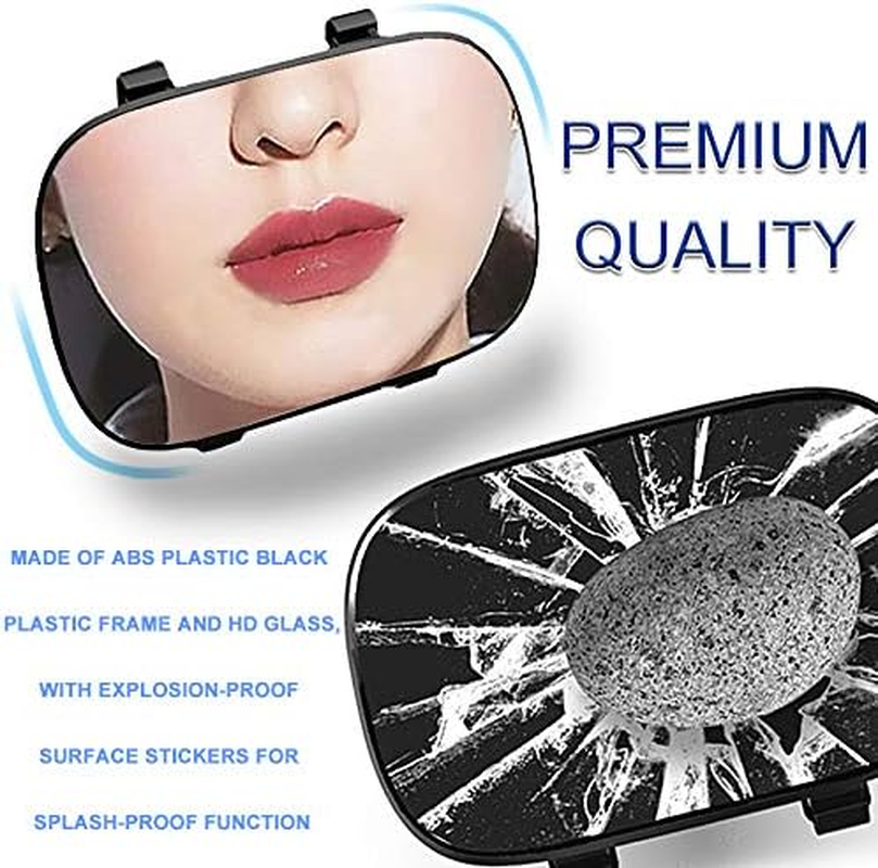 Car Visor Mirror - 6.7 Inch Auto Makeup Cosmetic Vanity Sun-Shading Mirror with Adjustable Double Elastic Clip Clamp Universal for Mount on Car Truck SUV Van Sun Visor image number 4