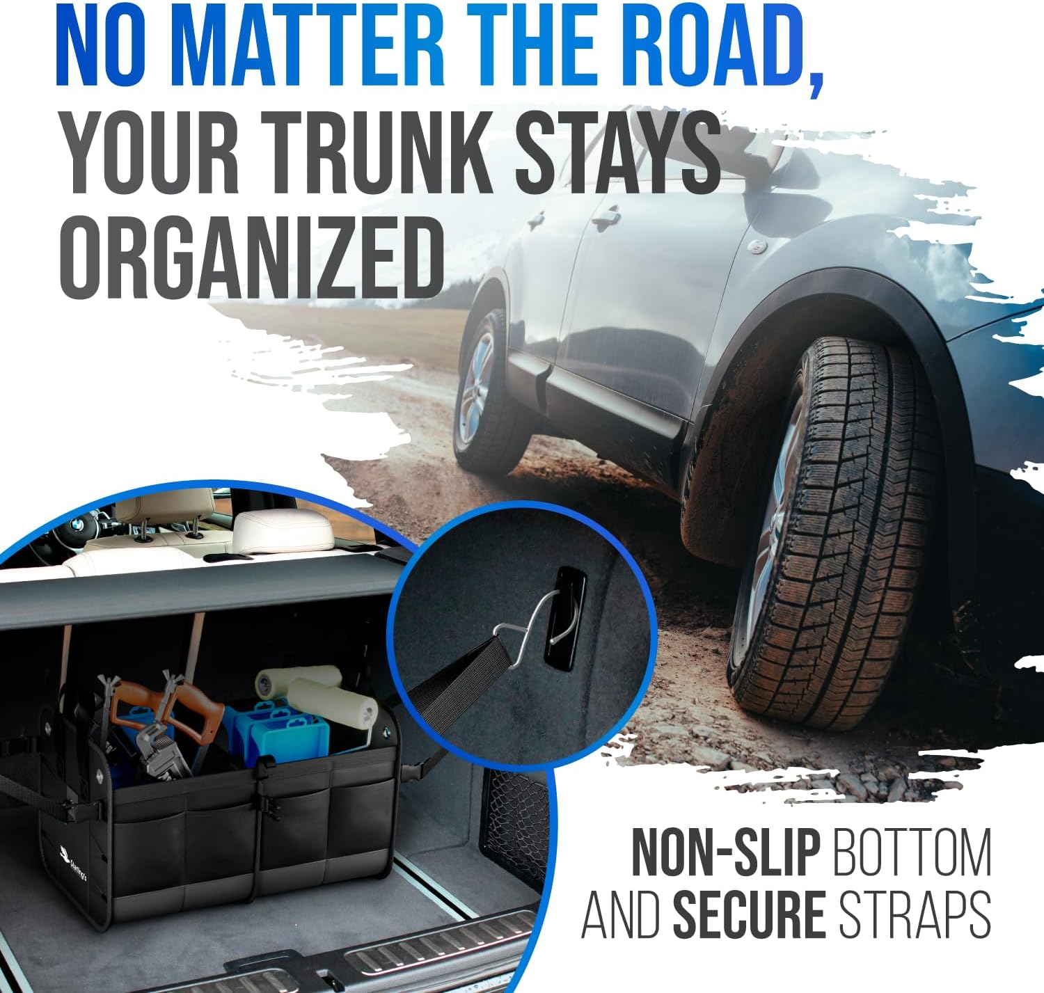 Starling'S Car Trunk Organizer - Car Boot Storage Bag, Durable Storage SUV Cargo Organiser Adjustable, Tidy Organization (Black) image number 7