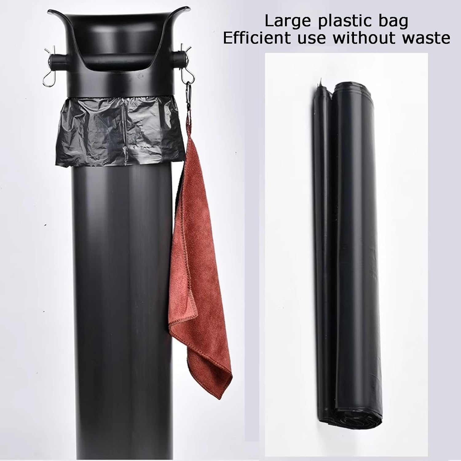 Coffee Knock Box, with Garbage Bags and Towel, 17L Espresso Grind Dump Collection Bin,For Household Teahouse(White) - Black image number 5