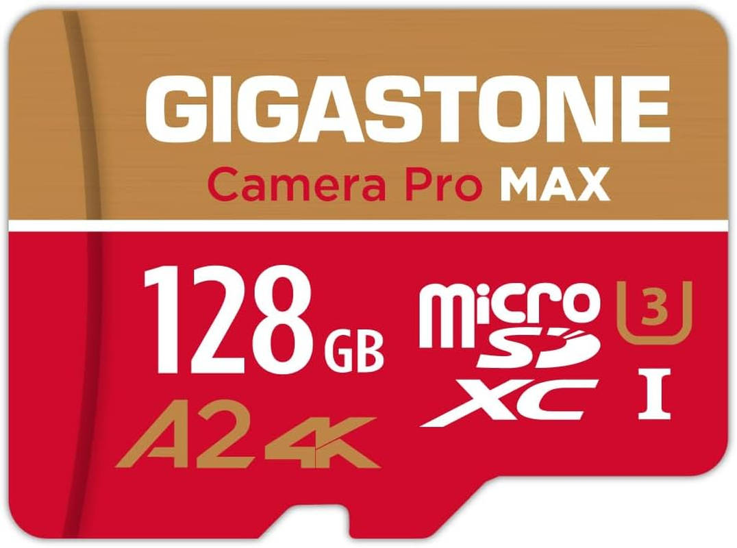 GIGASTONE [5-Yrs Free Data Recovery] 128GB Micro SD Card, 4K Camera Pro MAX, A2 V30 Microsdxc Memory Card for Smartphone, Gopro, Action Cams, 4K UHD Video, up to 120/80 Mb/S, UHS-I U3 C10 with Adapter image number 4