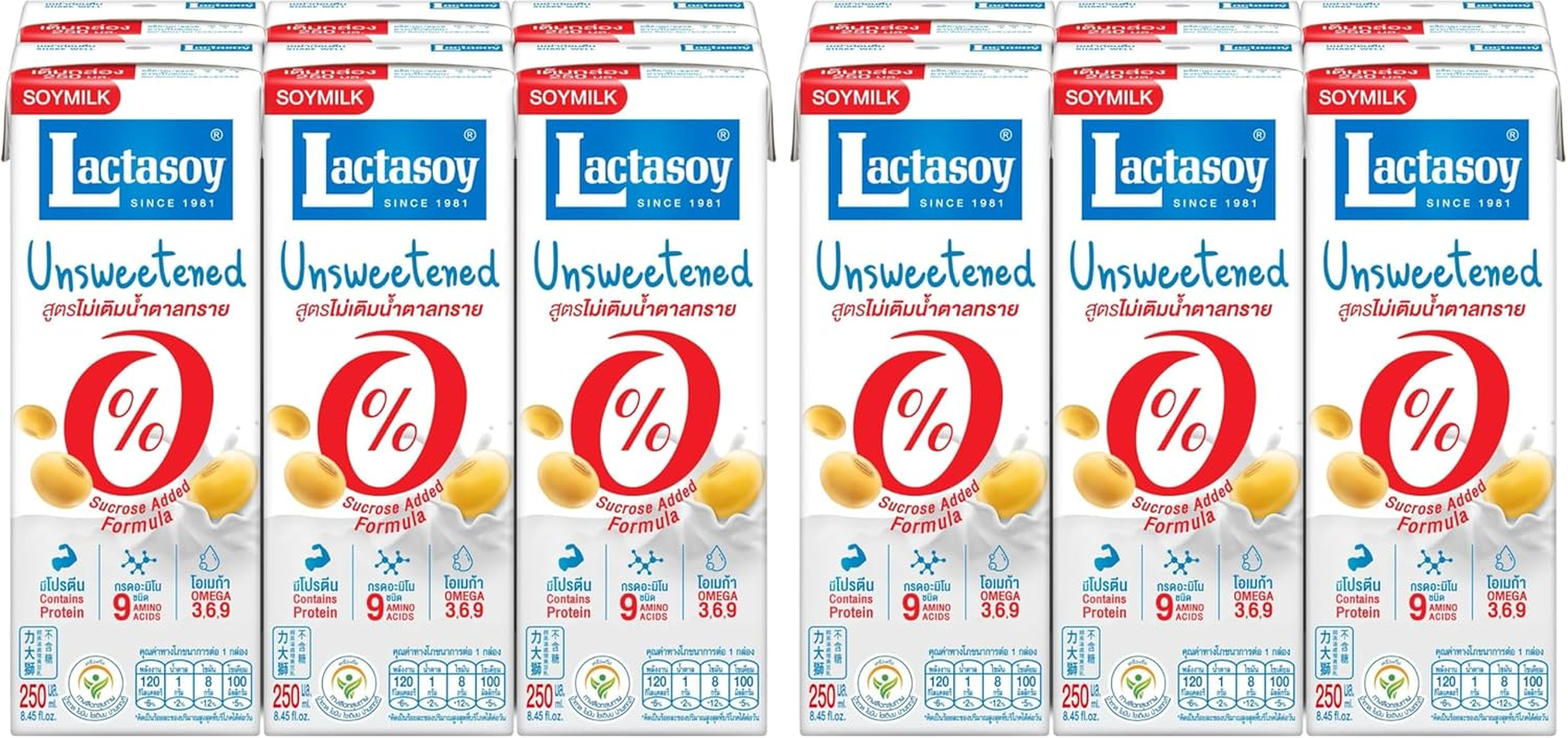 Lactasoy Soymilk Unsweetened Drink 250Ml 6 Pack