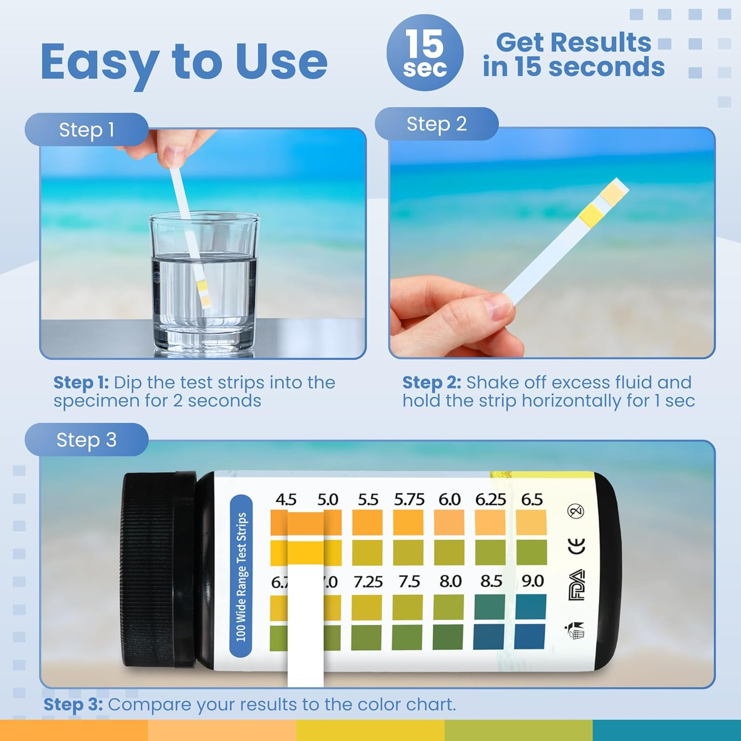 Ph Test Strips for Testing Alkaline and Acid Levels, Track & Monitor Your Ph Level Using Saliva and Urine at Home, Get Highly Accurate Results in Seconds, 4.5-9.0 Range image number 4