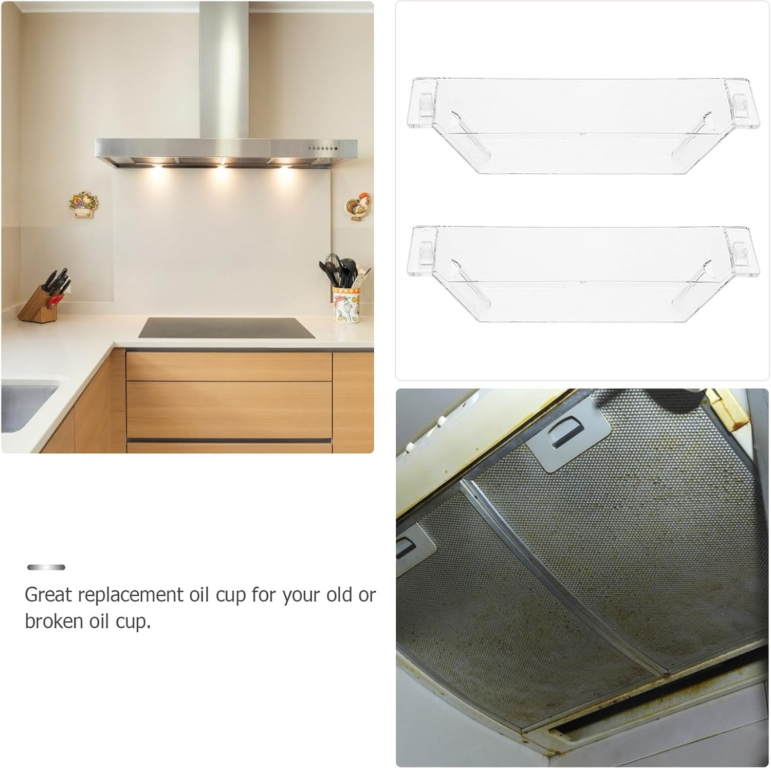 Anneome 2Pcs Range Hood Exhaust Fan Oil Catcher Rangehood Plastic Rangehood for Easy Cleaning image number 2