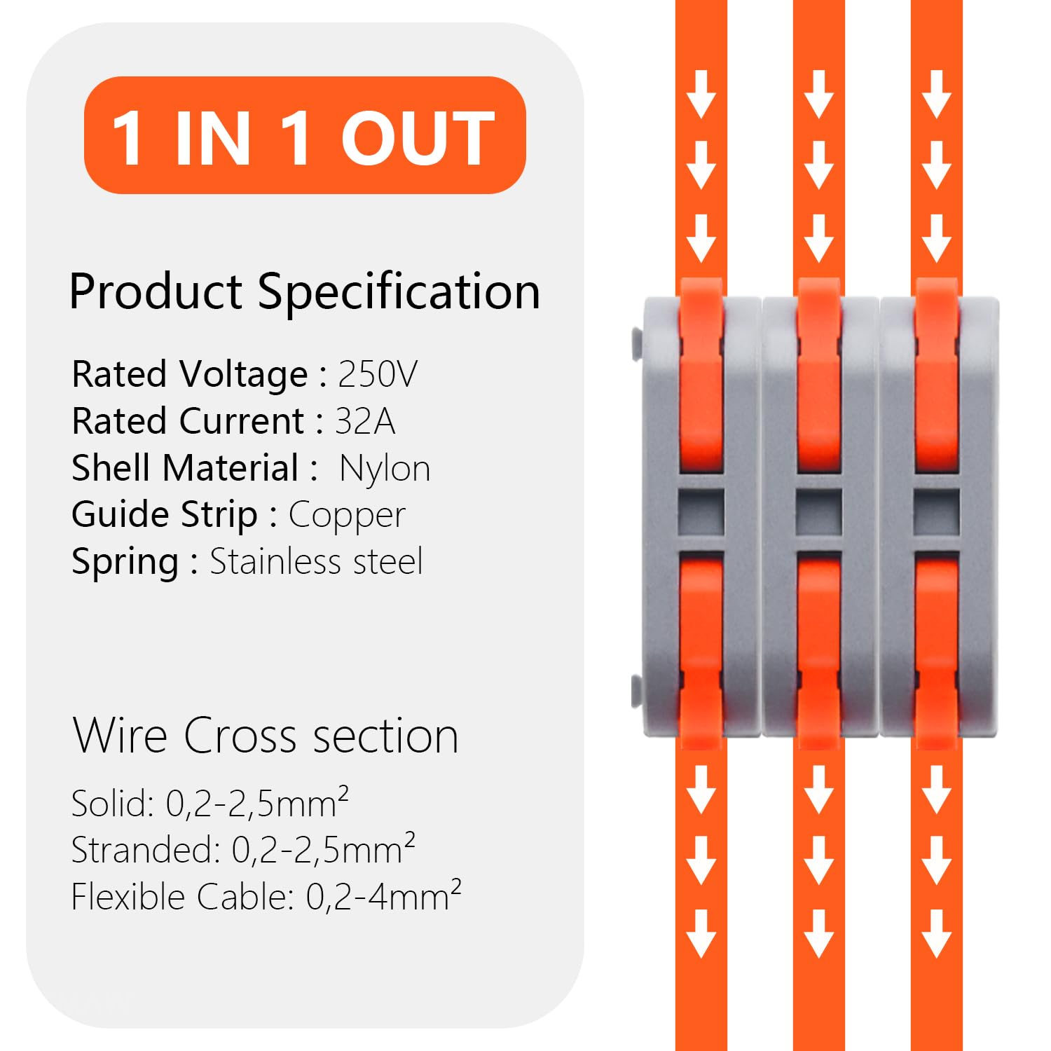 XALXMAW 36 Pcs Lever Wire Connector, 1 Conductor Compact Wire Connectors Splicing Terminal Block for Circuit Inline 24-12 AWG image number 4