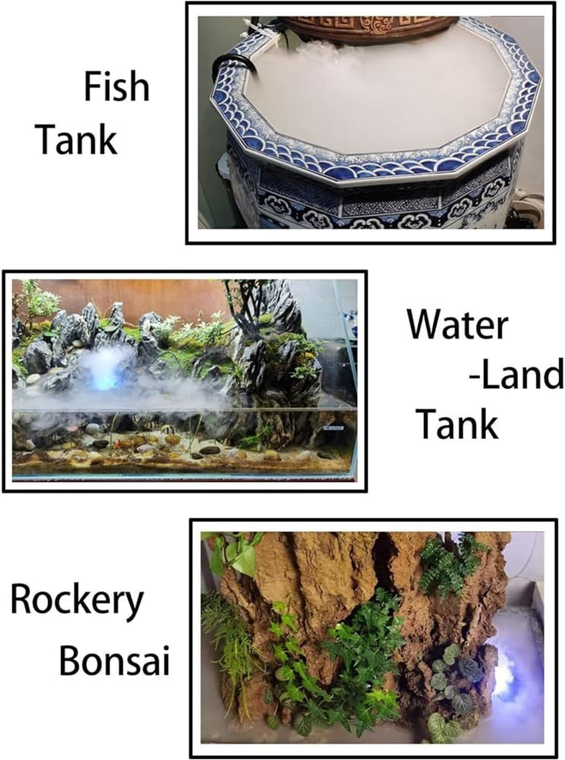 Synpinya Mist Maker, USB Port 4 Color LED Lights Mini Mister Fog Machine, Indoor Fountain Garden Pond Water Fogger Atomizer Black image number 1