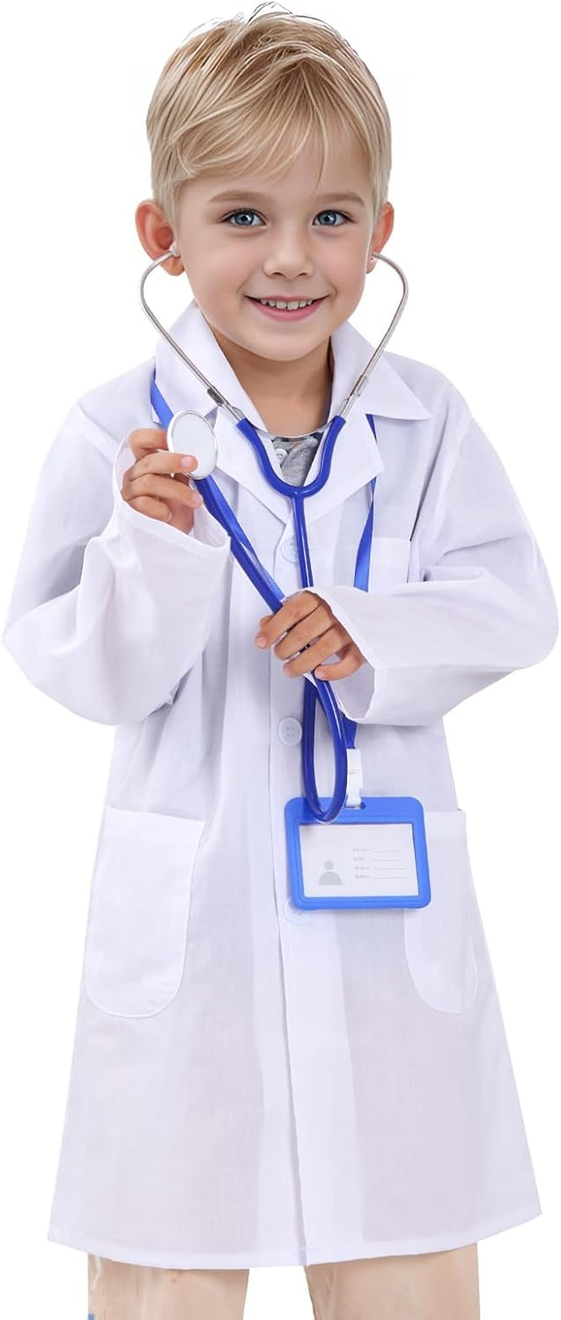 Doctor Scientist Lab Coat for Kids Doctor'S White Lab Coat Costume for Girls and Boys Halloween Costume Role Play image number 2