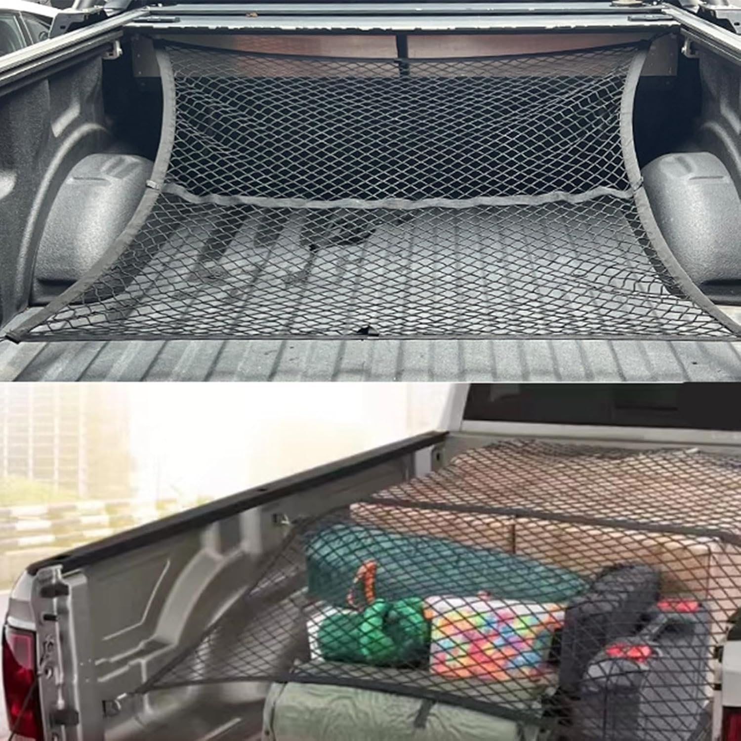 Qkbuza Cargo Net,Elastic Heavy Duty Climbing Cargo Net - Truck Bed & Tailgate Accessories for Truck RV Camping Climbing Grocery Outdoor Transport image number 2