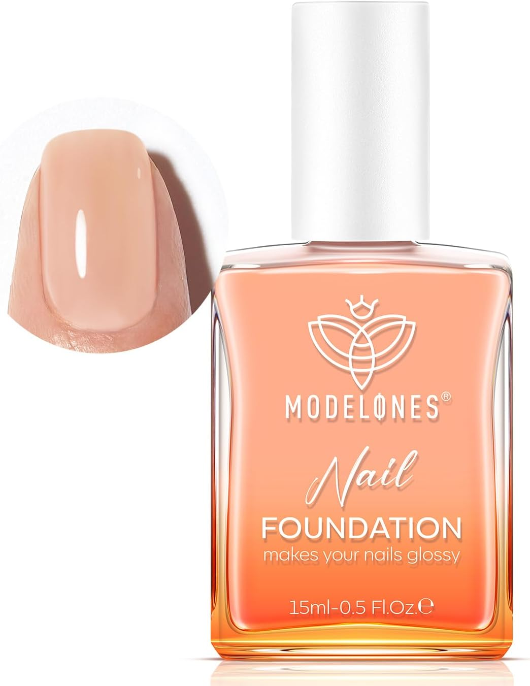 Modelones Nail Strengthener Jelly Nude Nail Repair for Damaged Nails Strengthening Polish 15Ml Nail Growth and Strengthener Natural Concealer Foundation Nail Care Gifts for Women image number 5