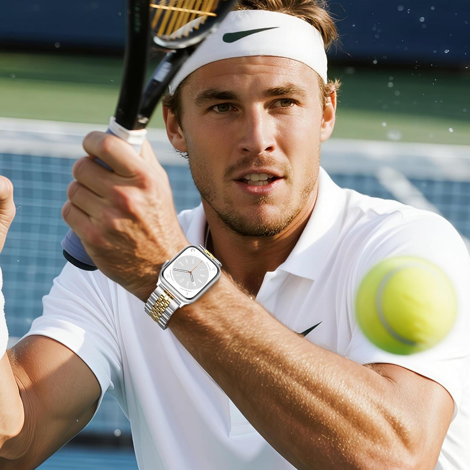 Vamyzji Compatible with Apple Watch Band 49Mm 46Mm 45Mm 44Mm 42Mm 40Mm 41Mm 38Mm, Metal Apple Watch Strap for Iwatch Ultra 3 2 1 Series 11 10 9 8 7 6 5 4 SE 3 2 1, Stainless Steel Bands for Women/Men image number 2