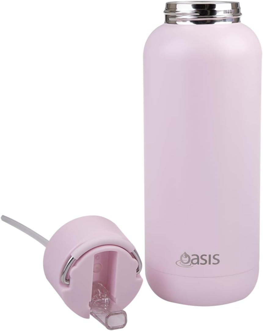 Oasis 1L Stainless Steel Ceramic "Moda" Triple Wall Ins. Drink Bottle Pink Lemonade 8868PLE image number 1
