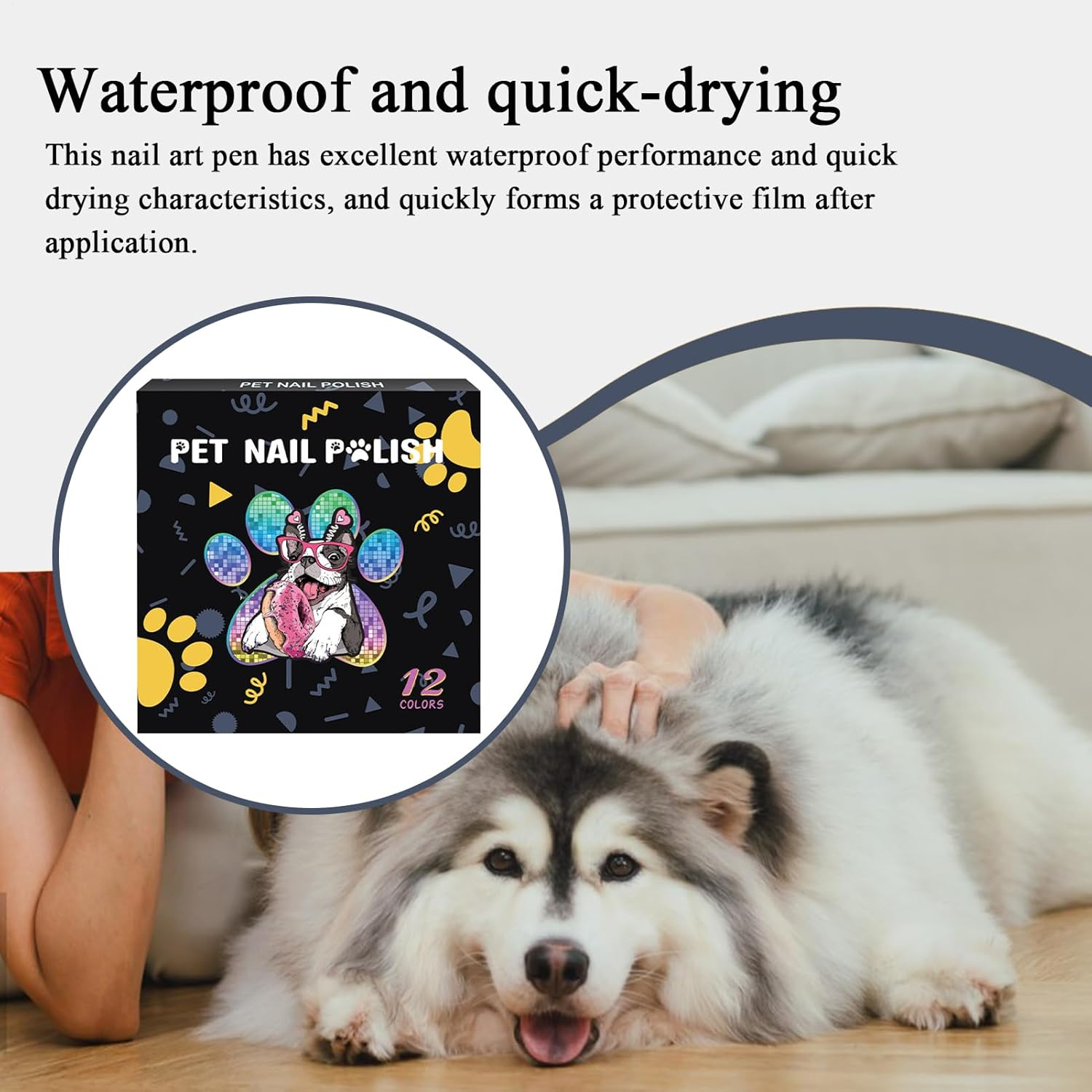 Mlqkpwy Nail Polish for Dogs - 12-Color Quick Dry Cat Nail Polish for Grooming - Small Animal Grooming Supplies for Daily Travel Party Events Decoration Photo Shots Holiday Birthday image number 2