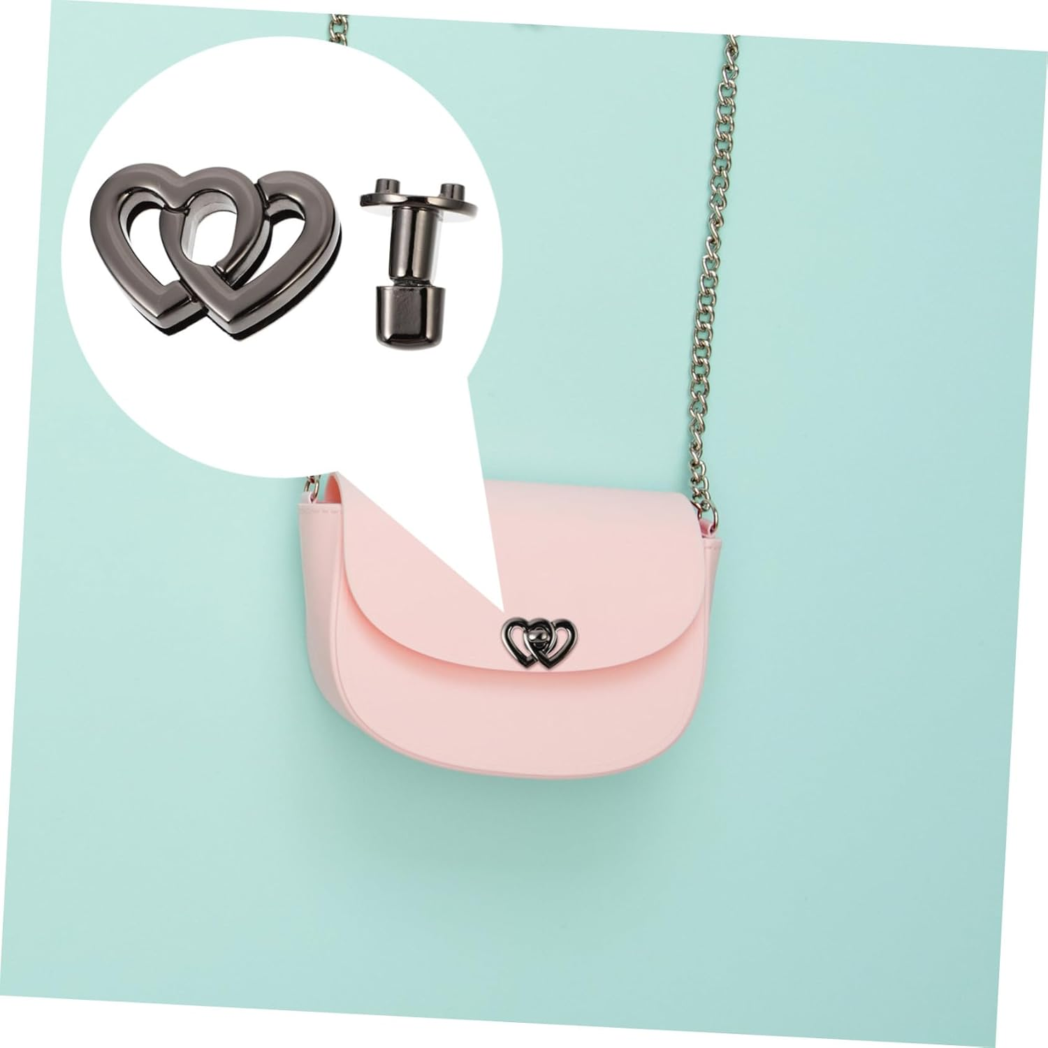 HOMSFOU 4Pcs Heart Shape Turn Locks for Suitcase Bag TSA Approved Metal Travel Locks image number 5