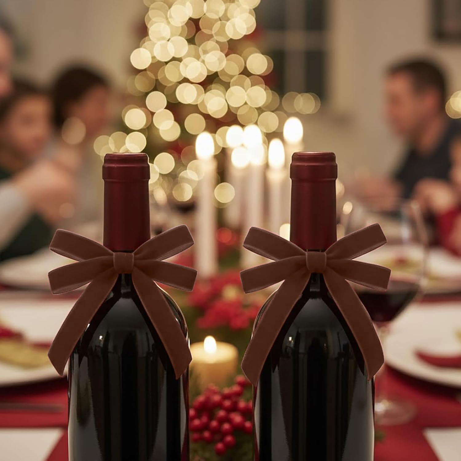 50 Yards Vintage Brown Velvet Ribbon 1CM Thin Ribbon for Gift Wrapping Wedding Decoration DIY Project (Brown) image number 1