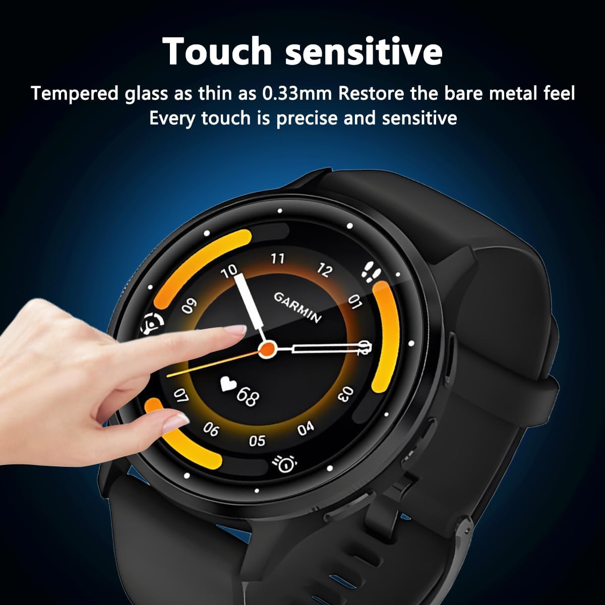 Yieehhow [4 Pieces] Screen Protector for Garmin Venu 3S 41 Mm Tempered Glass, Anti-Scratch/Hd PMMA Composite Screen Protector, 3D Curved Protective Film for Garmin Venu 3S 41 Mm - Protection A Bip 5 Unity 46 Mm image number 4