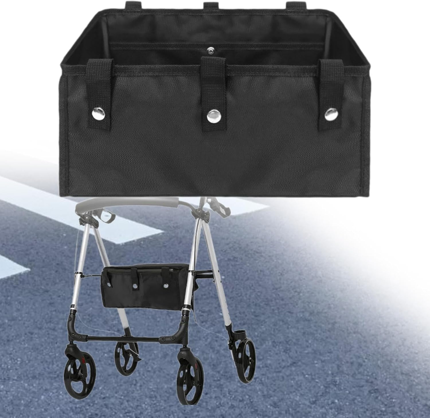 Under Seat Rollator Bag Walker Underseat Replacement Basket for Four Wheel Rollator image number 5